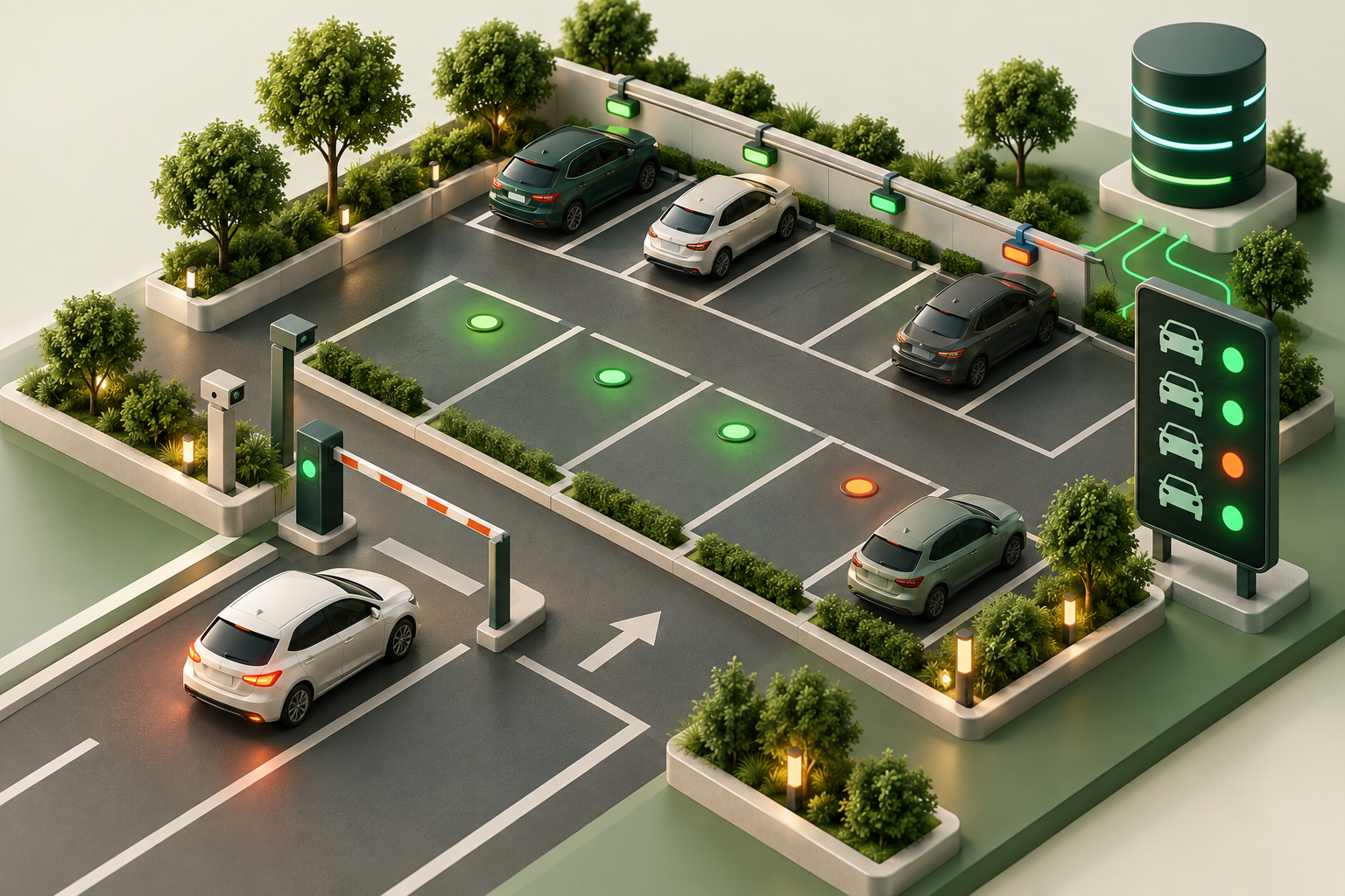 Isometric smart parking management system